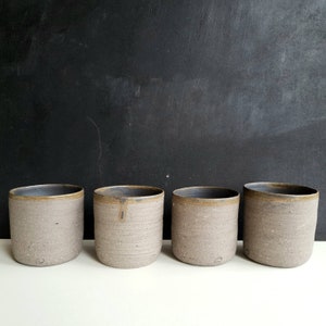 White/BronPottery Coffee Mug Rustic Stoneware Ceramic Mug Cafe au Lait Mug Tea Cup Handmade Coffee Lover Gift for Her image 1