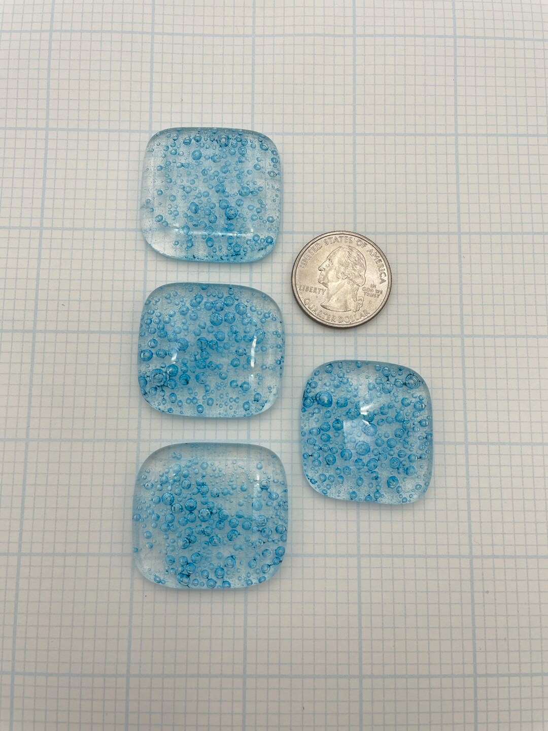 Four LARGE Fused Glass Bubble Cabochons free US Shipping Etsy