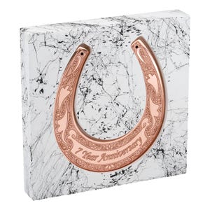 Copper Horseshoe &quot;7 Year Anniversary&quot; Gift For Wife, 7th Anniversary Gift For Husband, Copper Gift For Him, Copper Anniversary Gifts
