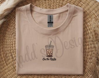 On The Rocks Coffee Shirt, Iced Coffee Lover Tee