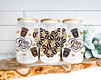 Coffee Lover Glass Tumbler; Glass cup