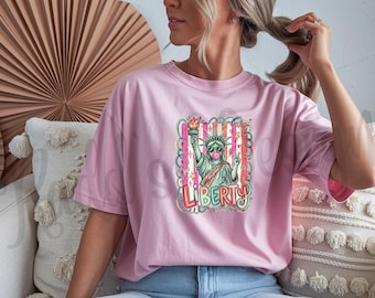 Liberty Statue Graphic Tee, Patriotic USA Shirt, Fourth of July Apparel