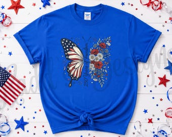 Patriotic 250th Anniversary Shirt, 1776-2026 America Tee, Butterfly American Flag, Freedom Liberty Tee