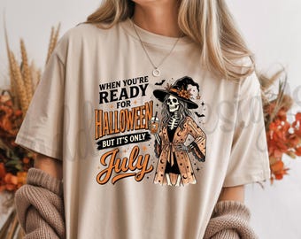 Halloween July Skeleton Tee | Spooky Season Fall Lover Shirt