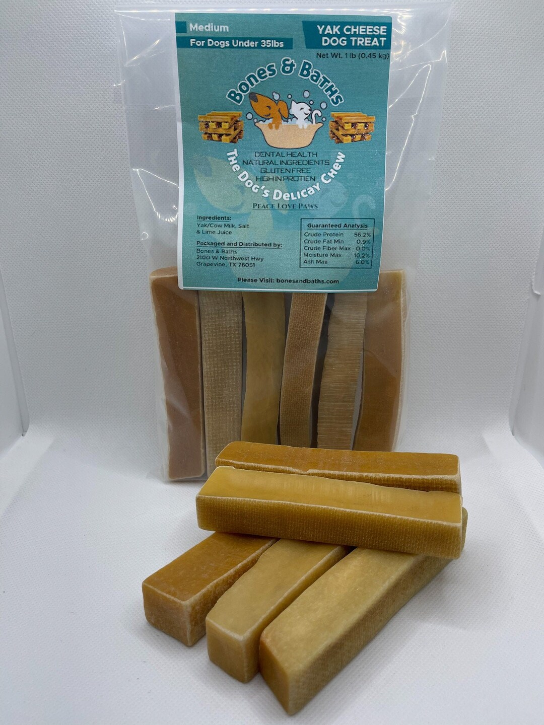 Medium Bones&baths Himalayan Yak Cheese Dog Treats,churpi Cheese Treats