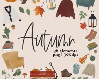 Fall Clipart | Autumn clipart | Watercolor Fall clipart | pumpkin clipart | Watercolor autumn clipart | Instant Download | Seasons clipart