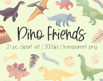 Cute Dinosaur Clipart | Dinosaur clipart | dinosaur png | dino clipart | instant download