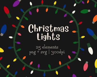 Christmas lights png | Christmas lights clipart | Christmas png | Christmas svg | holiday svg | holiday lights png | holiday clipart