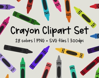Crayon Clipart | crayon svg | back to school svg | teacher svg | crayon png | school svg | school clipart