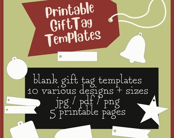 Printable Gift Tags | Blank Gift Tags | Gift Tag Template | Tag Template | Christmas Tags | DIY Gift Tags