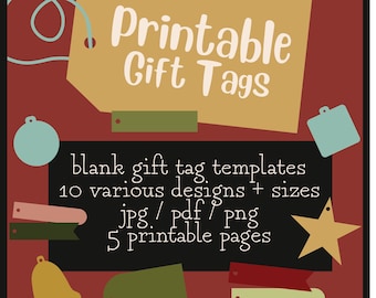 Printable Gift Tags | Gift Tags | Gift Tag Template | Tag Template | Christmas Tags | Colorful Gift Tags