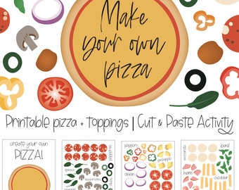 printable pizza activity | pizza worksheet | instant download | pizza cut and paste | elementary worksheet | cut and paste printable | pre-k