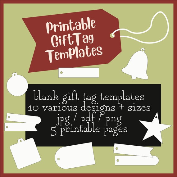 Printable Gift Tags | Blank Gift Tags | Gift Tag Template | Tag Template |  Christmas Tags | DIY Gift Tags