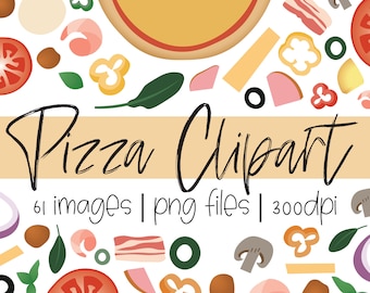 pizza toppings Clipart | pizza Clipart Bundle | Instant Download | pizza PNG | pizza toppings png |