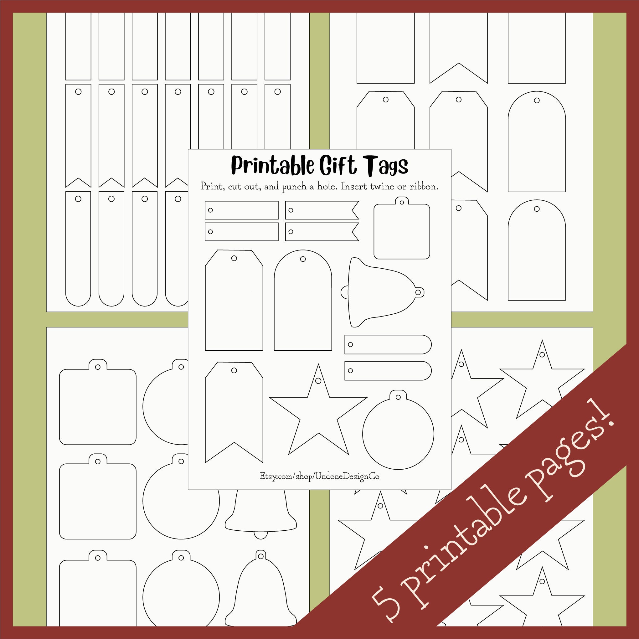 Printable Gift Tags Blank Gift Tags Gift Tag Template Tag
