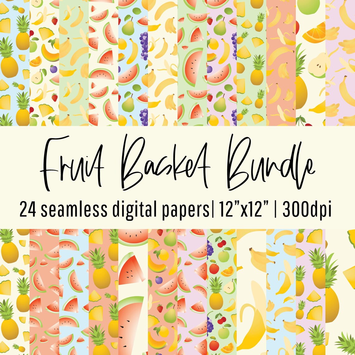 Printable Fruit Digital Paper | Seamless Digital Paper | Instant ...