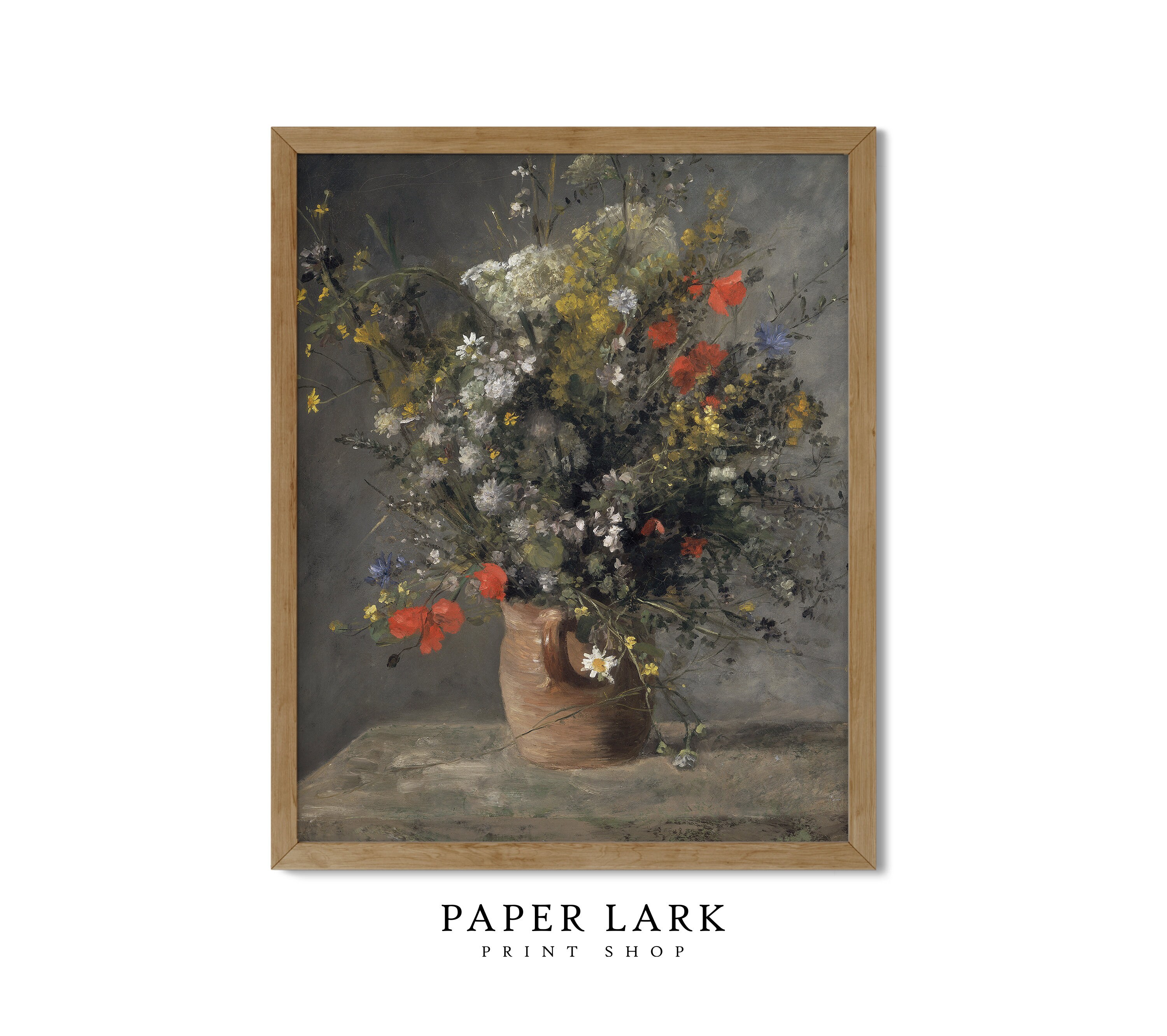 Flowers in a Vase Vintage Art Digital Download, Floral Antique Painting ...
