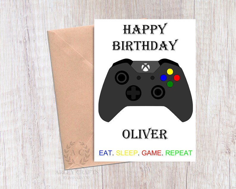 Personalised Xbox Birthday Card / Xbox Boys Birthday Card / Etsy