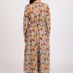 Isla Sleepwear and Loungewear Hand printed Floral print Crop top High Waist Pajama Cotton Robe image 3