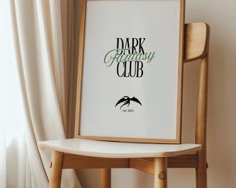 Dark Fantasy Club digitale kunstafdruk | Dragon esthetische muurkunst, fantasy schoolse decor, Dark Academia digitale download