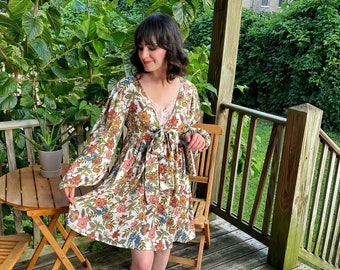 Floral Puff Sleeve Dress from Made to Order. XS-2X