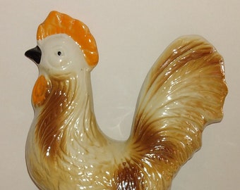 Luster Ware Ceramic Rooster Figurines used