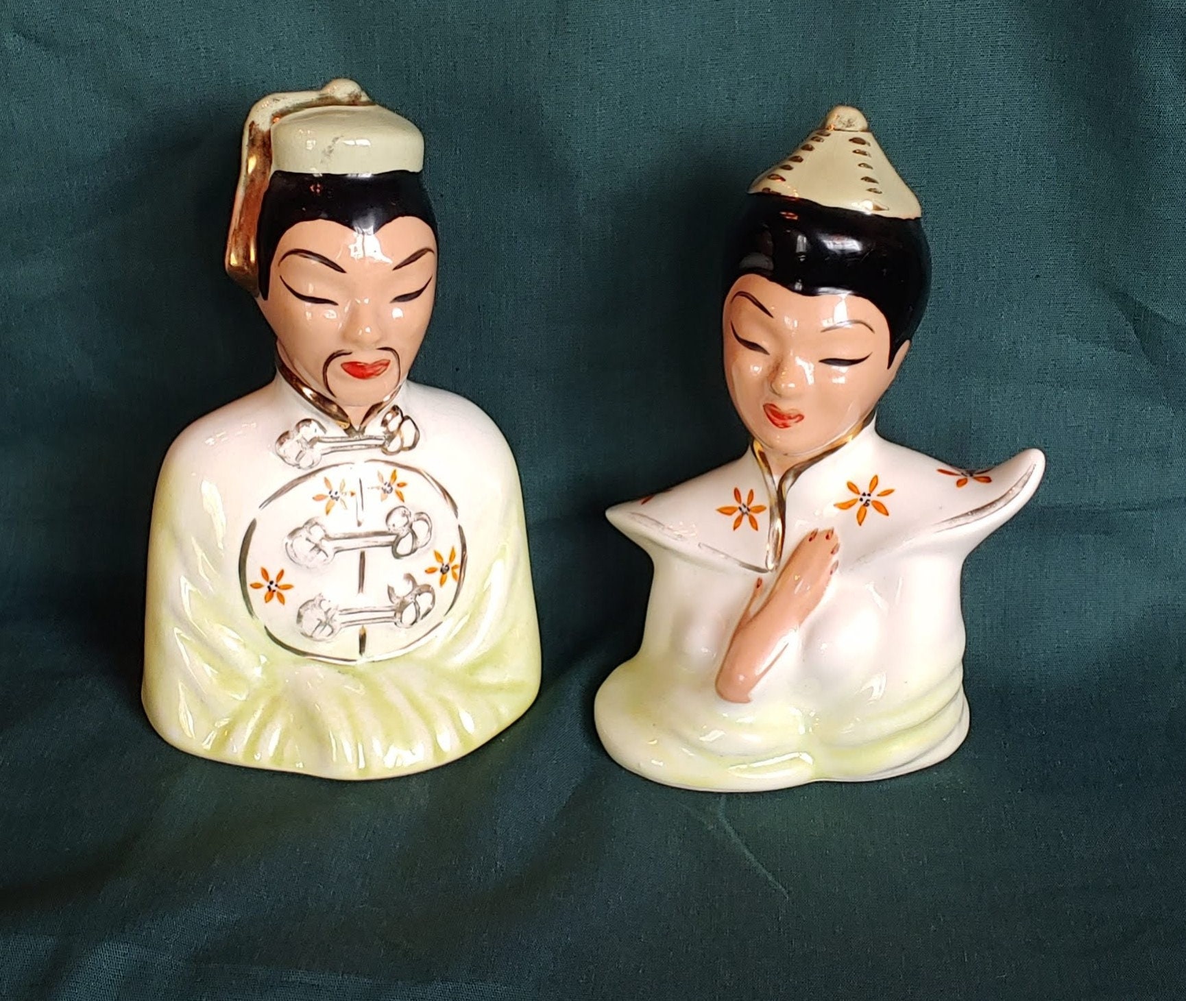 Chinese 7 Figurines Man and Woman Bust used 1960's Etsy