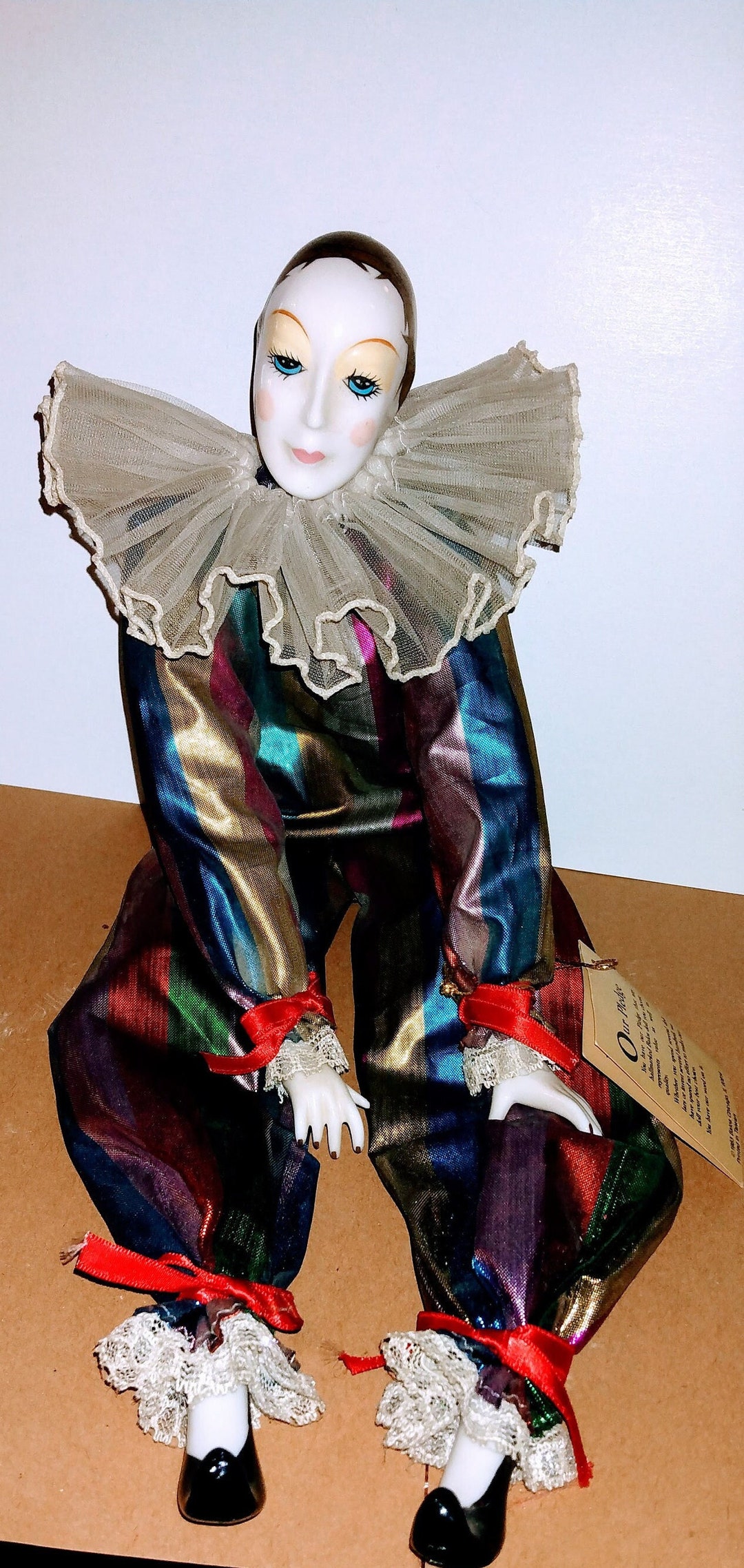 Porcelain Silvestri Jester Gold Head Clown Doll Used - Etsy