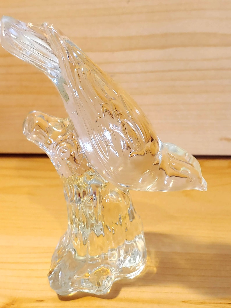 Solid Clear Glass Bird Figurines used