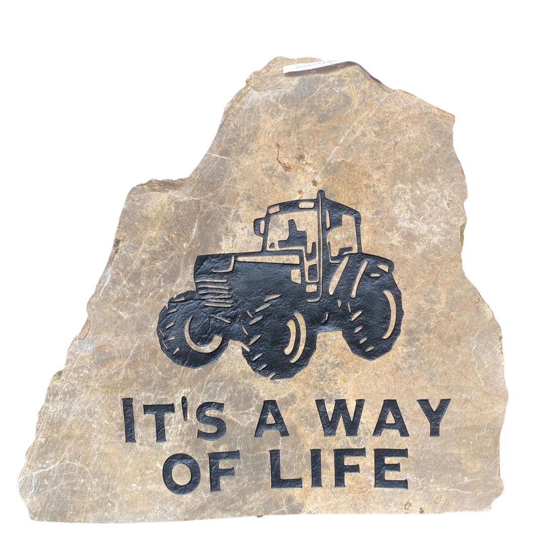 Farming It's A Way of Life Engraved Rock, Outdoor Farm Decor, Gift for ...