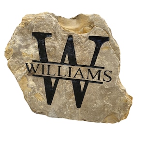 Personalized Family Name Stone, Custom Family Gift, Family Initial Decor, Last Name Wedding Gift, Engagement Gift, Engraved Wedding Gift