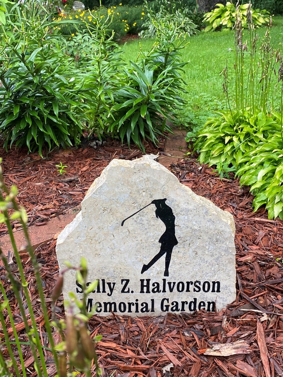 Golf Memorial Stone, Personalized Memorial Rock, in Memory