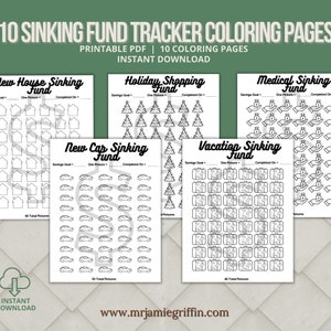 Savings Goal Tracker, Savings Goal Coloring Sheets Printable, Sinking Fund Coloring Page, Budget Goals Coloring, Coloring Savings Challenge