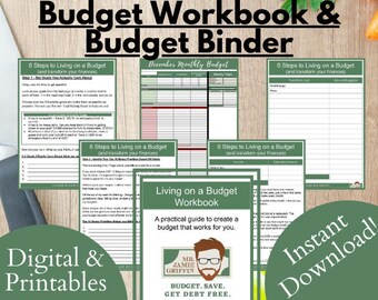 Budgeting Workbook Printable, Budget Binder, Savings Goal Tracker, Budget Binder Printable, Monthly Budget Spreadsheet, Monthly Budget