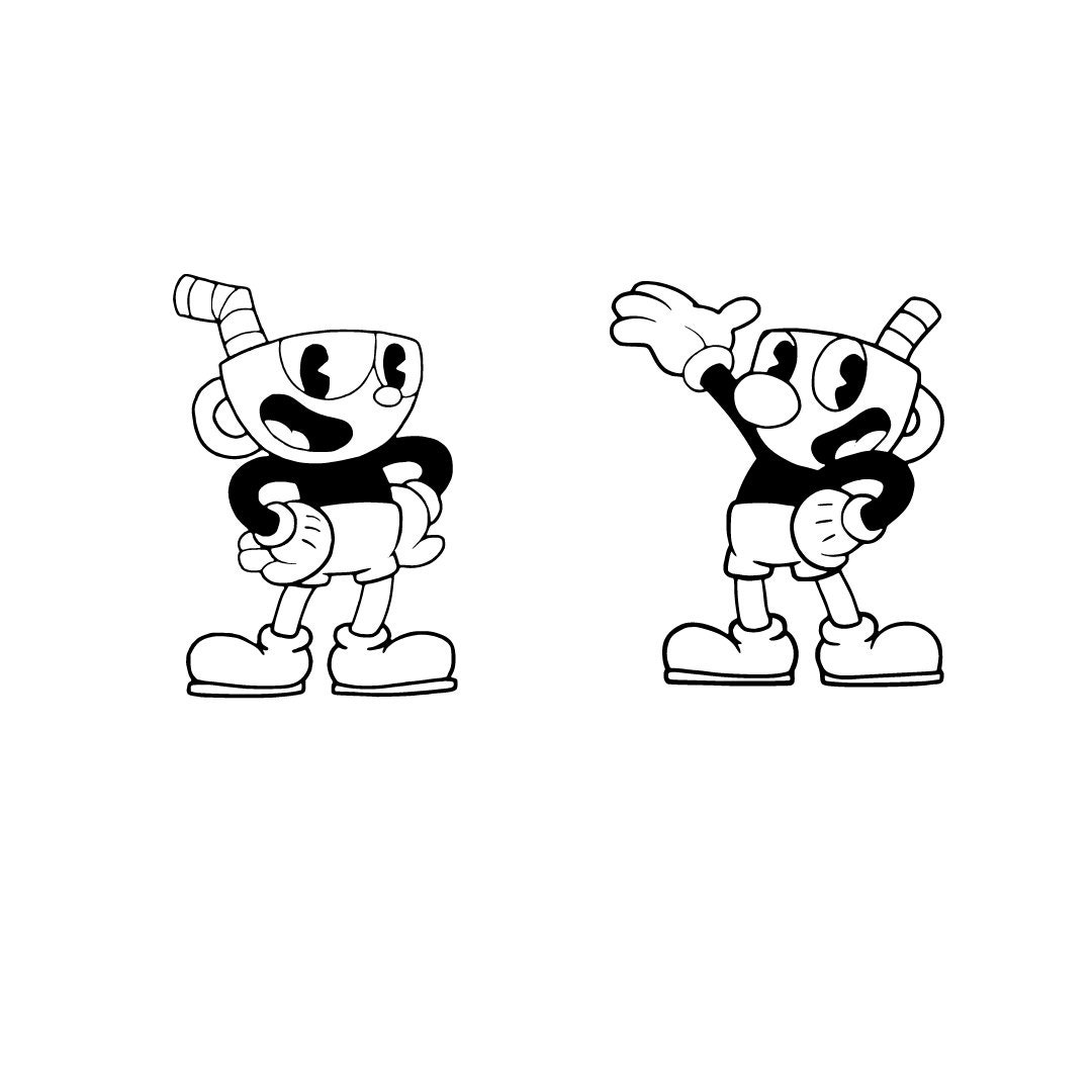 Cuphead and Mugman Wallpaper  Pintura de portas, Imagens de desenhos,  Desenhos