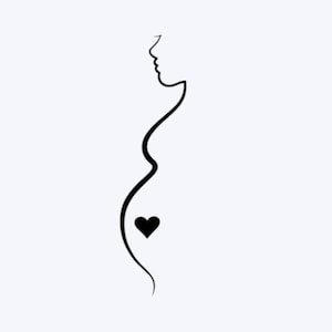 Silhouette enceinte de coeur de maman SVG
