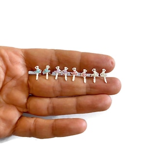 A pair of Ballerina ballet dancer with crystals sterling silver stud earrings