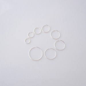 One wire hoop 21g sleeper solid sterling silver, yellow or rose gold filled small earring, nose ring