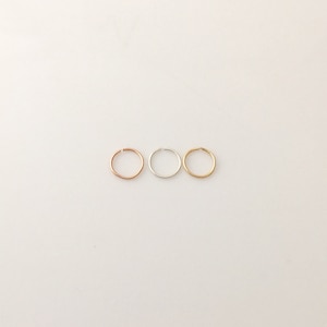 One wire hoop 24g sleeper solid sterling silver, yellow or rose gold filled small earring, nose ring