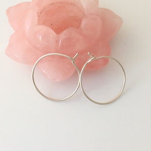 Thin wire hoops in sterling silver, 14k gold filled, simple hoops, small hoops