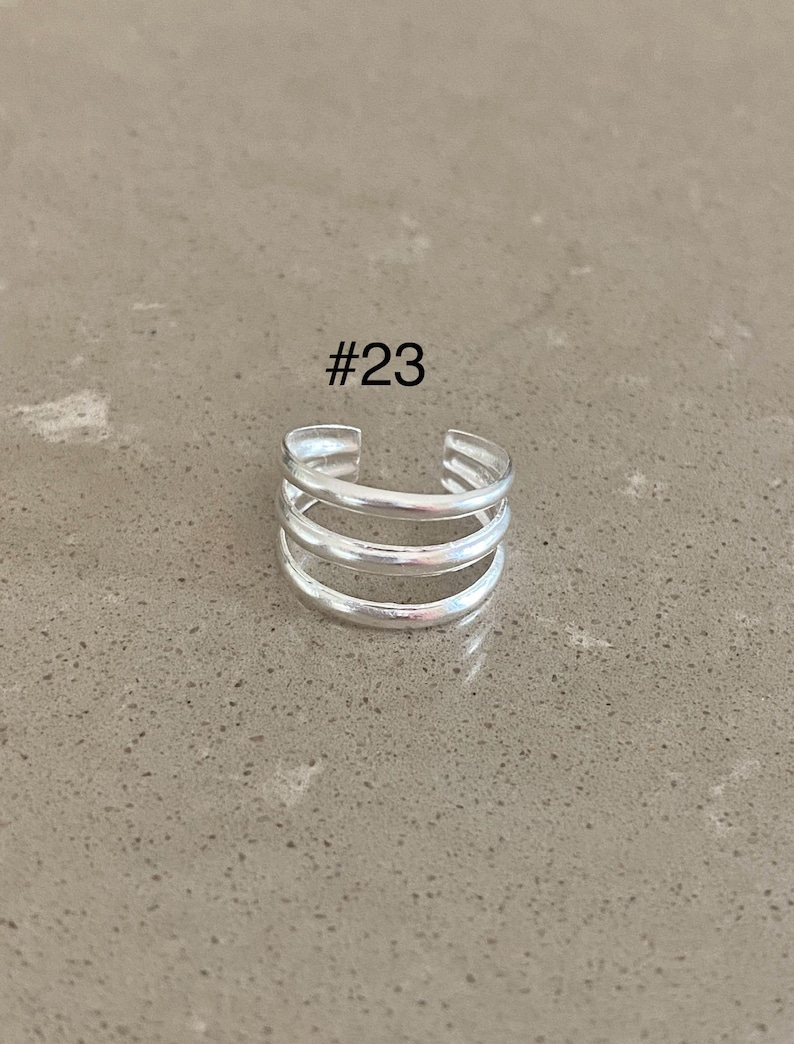 Sterling Silver Toe Ring, Midi Ring, Adjustable Ring, Little Finger ...