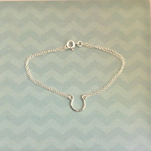 Horseshoe horse shoe sterling silver bracelet, good luck bracelet
