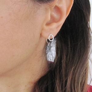 Teardrop solid sterling silver, 14K yellow or rose gold filled wire open hoops