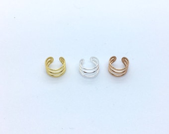 Small ear cuff in sterling silver, yellow or rose gold plated silver