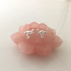 FLAMINGO bird sterling silver stud earrings, girls, kids earrings