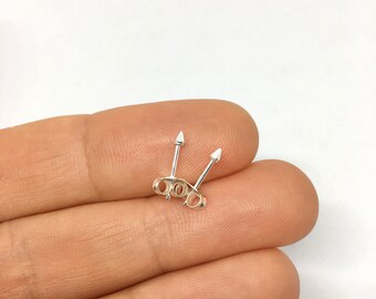 925 Solid Sterling Silver Spike Bullet Rivet Stud Earrings Ear Studs Punk Rock 925 Solid Sterling Silver Spike Bullet Rivet Stud Earrings Ear Studs Punk Rock