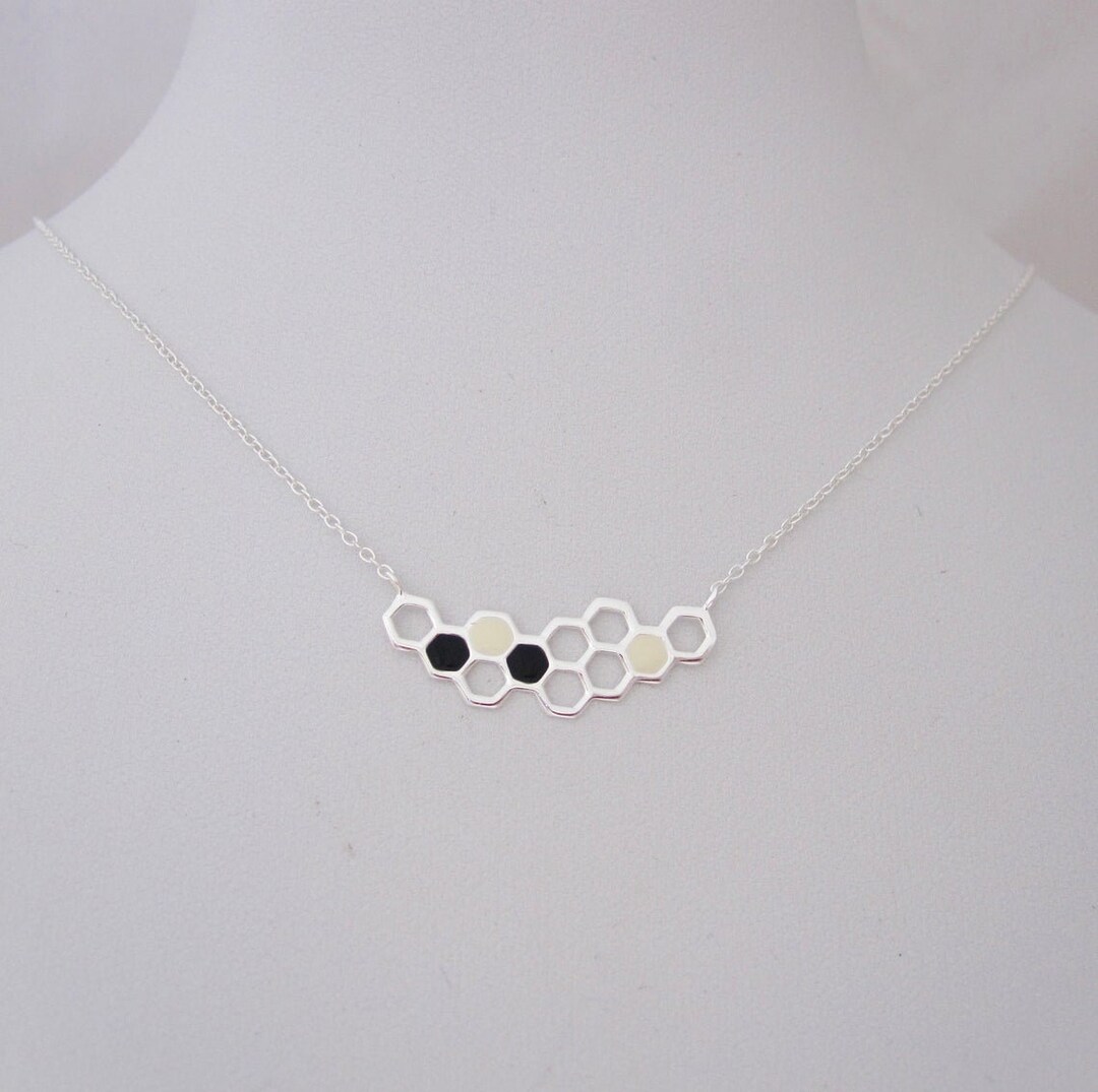 Bee Sterling Silver Floating Charm Necklace Etsy