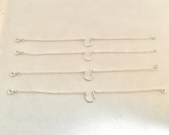 Horseshoe Horse Shoe Sterling Silver Bracelet, Good Luck