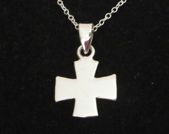 Piccola collana delicata in argento sterling con charm CROSS, gioielli religiosi