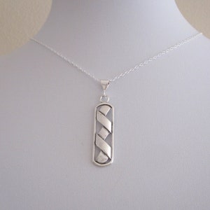 ORIGAMI RIBBON sterling silver pendant with chain necklace, geometric origami jewelry